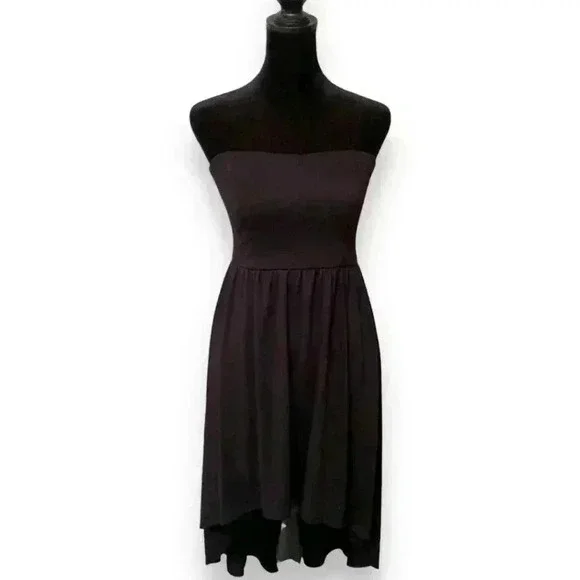 Women's Juniors' Xhilaration Black Strapless High-low Dress - Picture 2 of 11